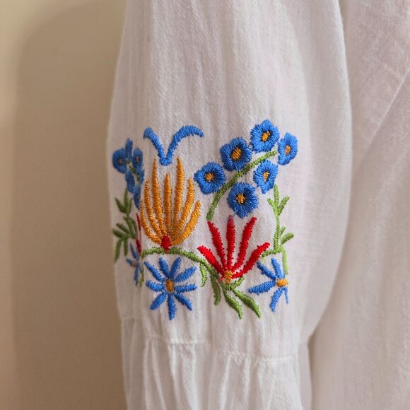 The Great Embroidered Peasant Blouse Size 1/S Long Sleeve Floral Boho Gauzy - Picture 2 of 11